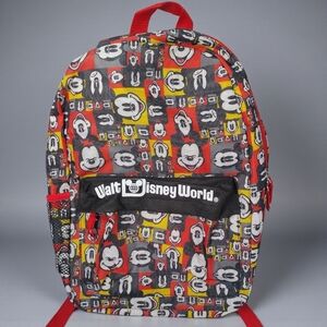 Walt Disney World Backpack Disney Character Mickey Face Mickey Mouse Zip Up